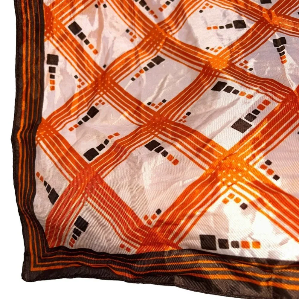 Vintage orange brown graphic print 70's 19